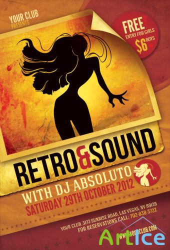 Retro or Vintage Style Party Flyer/Poster PSD Template