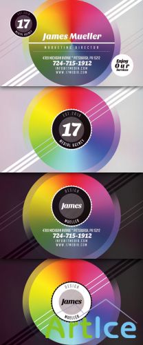Creative Colorful Style Business Card PSD Template #2
