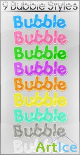9 Colourful Bubble Photoshop Styles