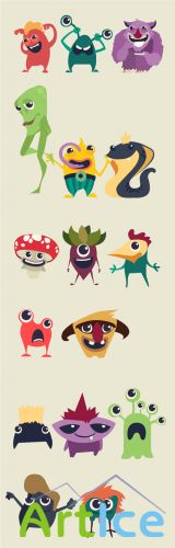 Vector Cute Monsters Collection 2