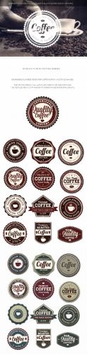 Coffee Badges Vector Elements Set