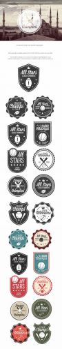 Sports Badges Vector Elements Set