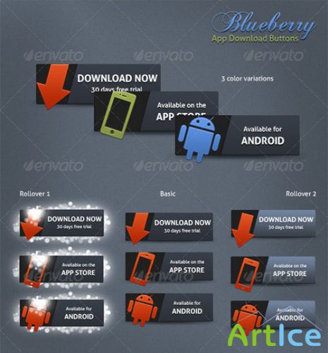 GraphicRiver - Blueberry App Download Buttons 3491784