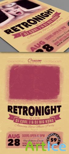 Retro Vintage Flyer/Poster PSD template