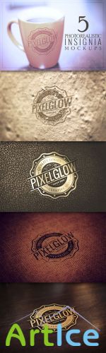 CreativeMarket - Pixelglow Logo/Insignia Mockups