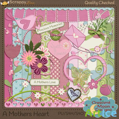 Scrap - A Mothers Heart Kit PNG And JPG Files