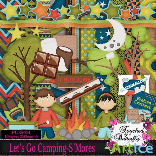 Scrap - Lets Go Camping SMores PNG and JPG