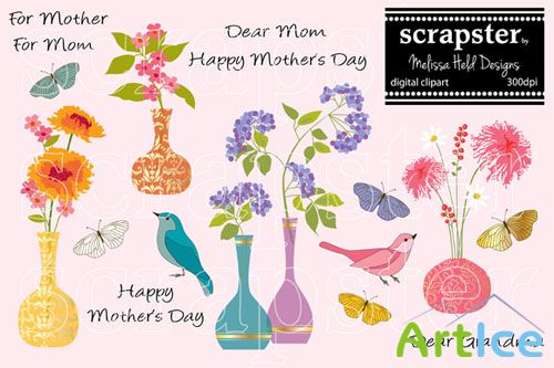 CreativeMarket - Mother's Day Card Clipart