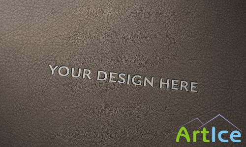 Logo Mock up with Leather Background PSD