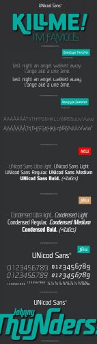 Unicod Sans Font Family - 18 Fonts