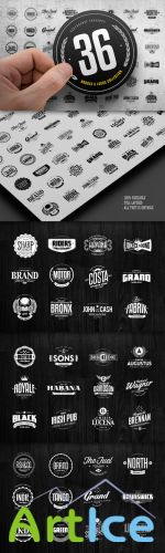 CreativeMarket - 36 Badges & Logos Collection