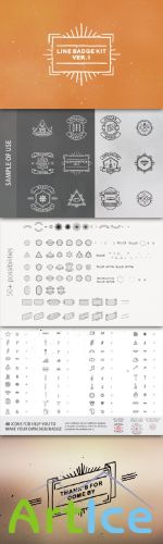 CreativeMarket - Line Badge Kit ver. 1