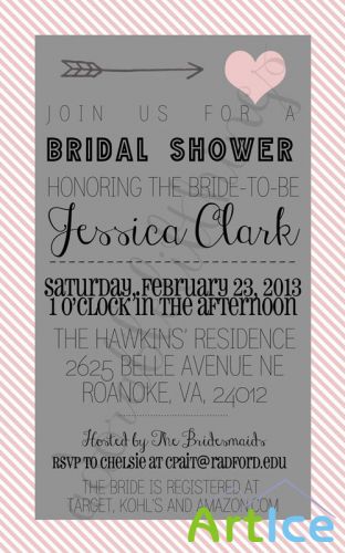 CreativeMarket - Cupid Bridal Shower Invitation