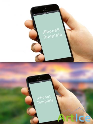 Creativemarket - Hand with iPhone5 template_02