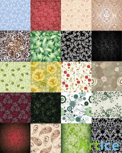 Floral Vector Seamless Patterns
