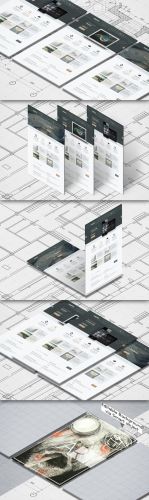 CreativeMarket - Isometric A4 Paper Mockup