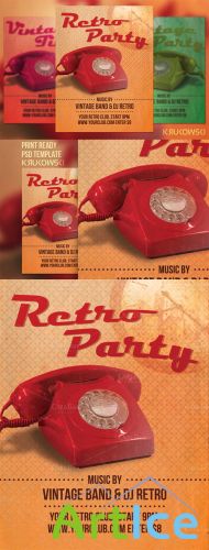 CreativeMarket - Retro Party Flyer Template