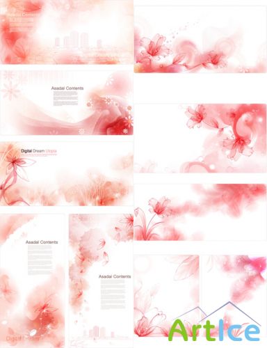 Vector Backgrounds - Red Flowers