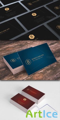 CreativeMarket - Luxury Business Cards 3 in 1