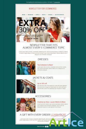 CreativeMarket - Fashion Ecommerce Newsletter PSD