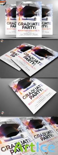 CreativeMarket - Graduate Party Flyer Template