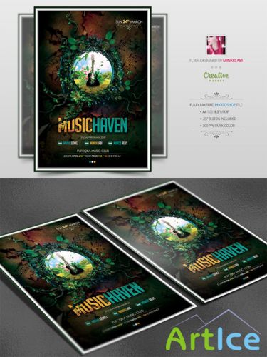 Template PSD - Music Haven Flyer