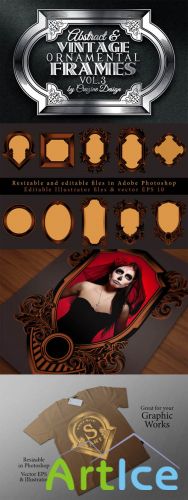 10 Ornament Frames Volume 3  PSD and Vector