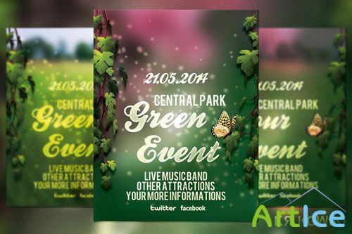 CreativeMarket - Green Event Flyer 39010