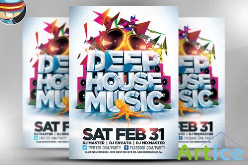 CreativeMarket - Deep House Music Flyer Template