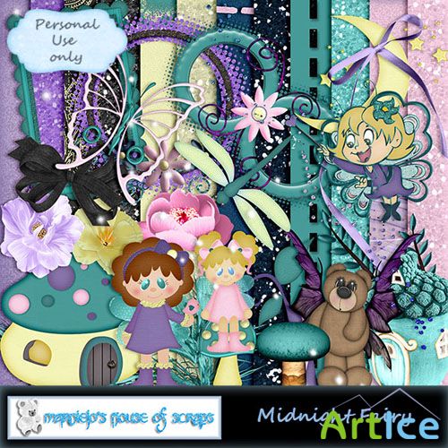 Scrap Set - Midnight Fairy PNG and JPG