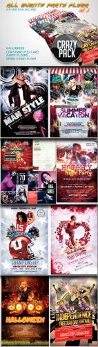 CreativeMarket - All Events Flyer Pack Vol.1 (8 in 1)