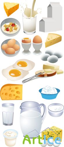Dairy Products Vector Set
