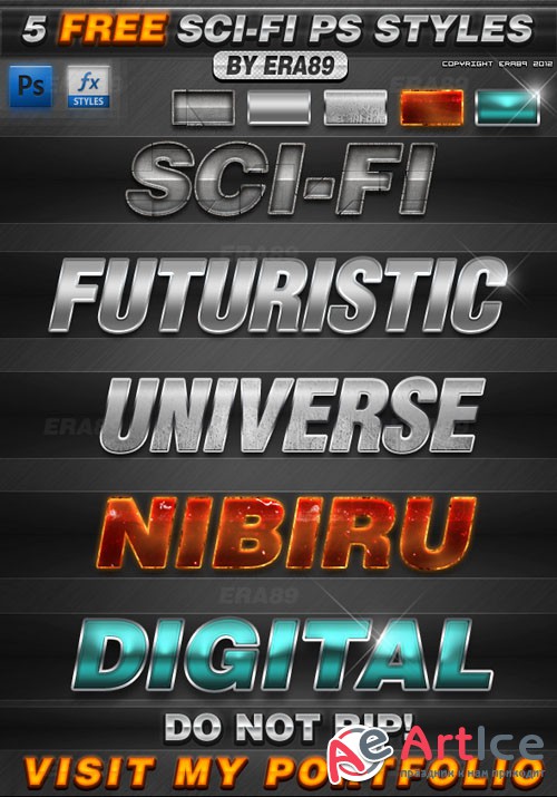 5 Sci-Fi Text Effects Photoshop Styles