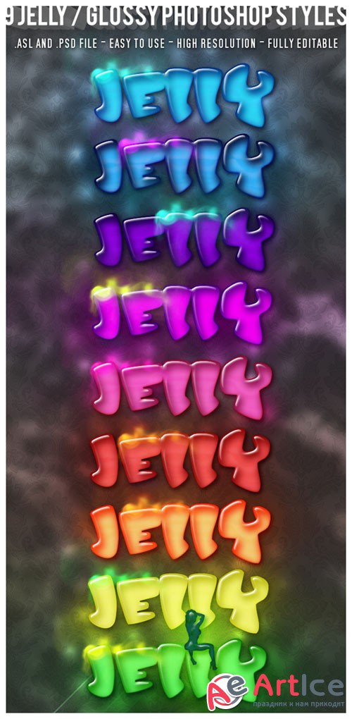 Jelly Glossy Text Effects Photoshop Styles