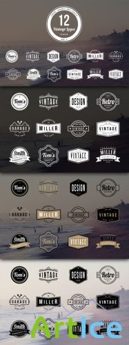 CreativeMarket - 12 Vintage Logos - Vol. 1