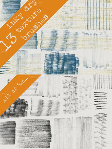 Photoshop Brushes - 13 Inky Dry Texture