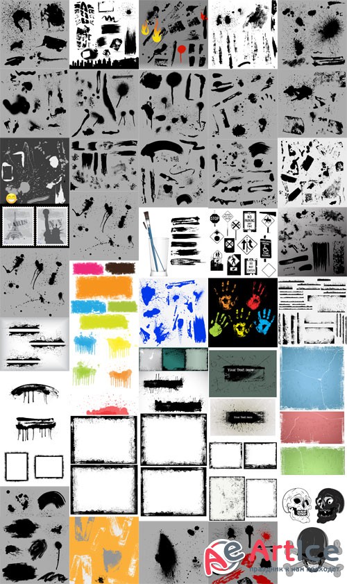 Grunge Vector Elements Collection for Graphic Designers