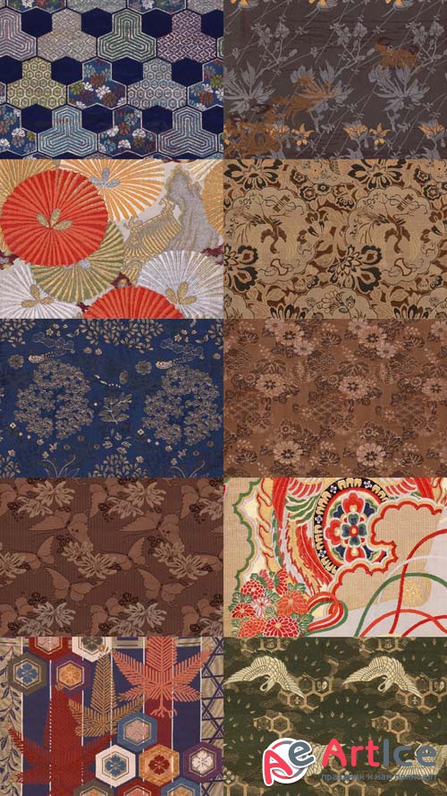 Japanese Ornaments and Patterns Textures