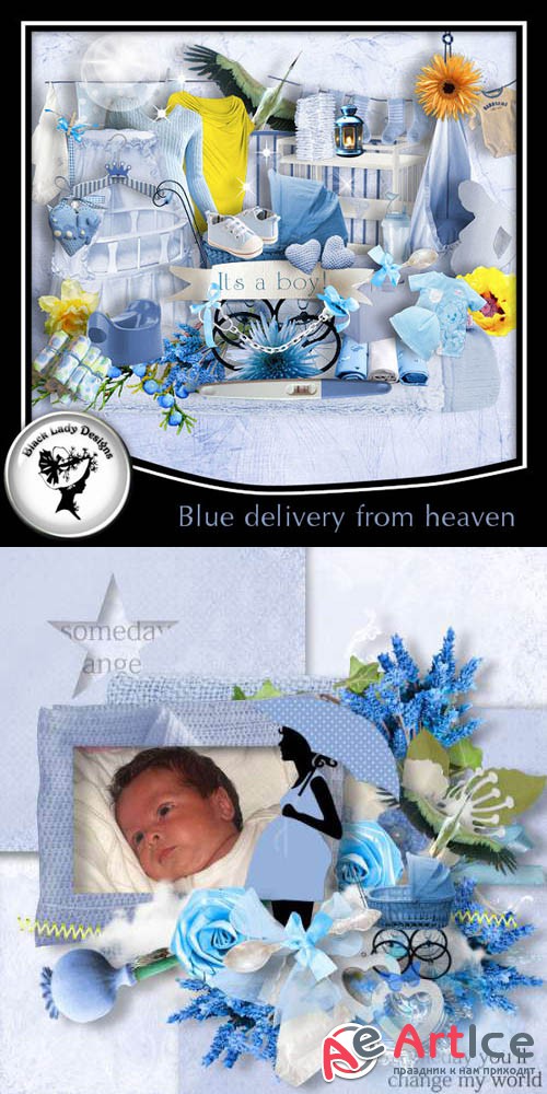 Scrap - Blue Delivery From Heaven PNG and JPG
