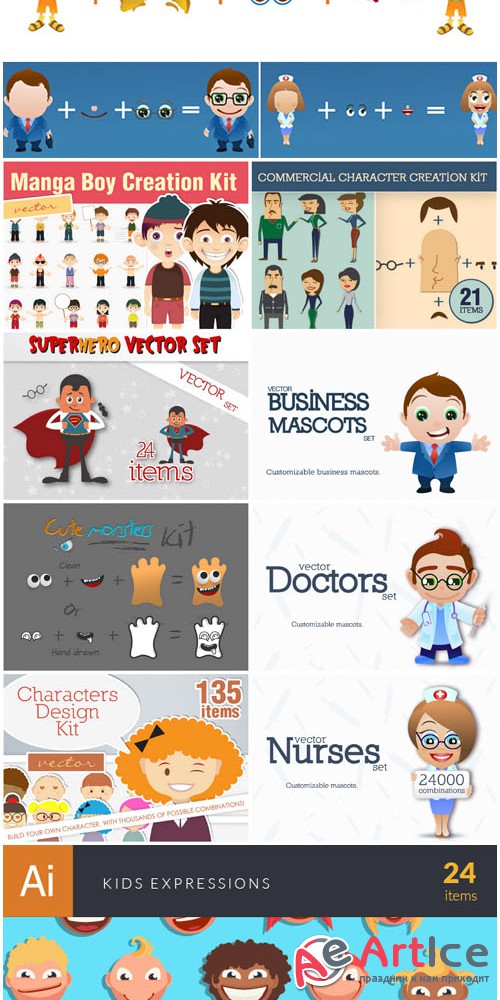 Vector Characters & Monsters Creation Kit - InkyDeals