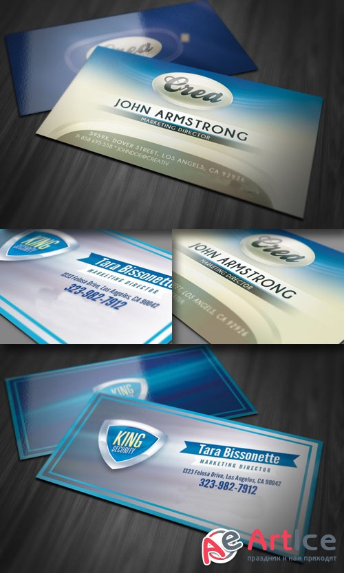Glossy and Modern Business Card PSD Templates