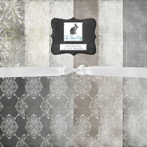 12 Neutral Damask and Solids Background