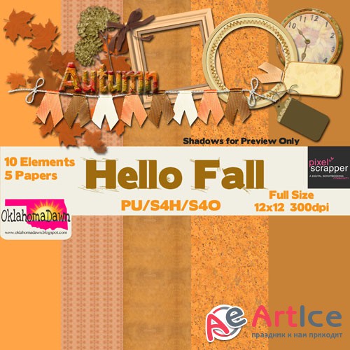 Scrap - Hello Fall PNG and JPG