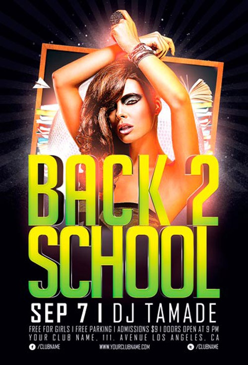 Back 2 School Party Flyer Template