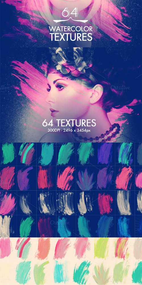 Textures Set - 64 Watercolor