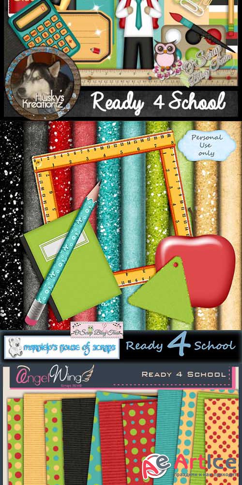 Scrap - Ready 4 School PNG and JPG Set 1