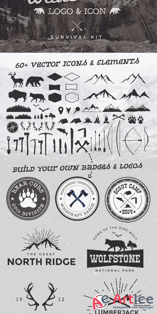 Wilderness Vector Graphics & Logo Template Kit