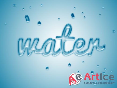 Water Bubble Text Effect PSD Template