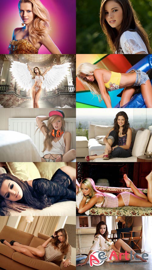 Wallpapers Beautiful Girls in Different Poses Set 15