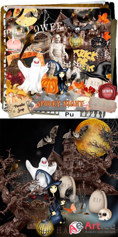 Scrap - Spooky Night PNG and JPG